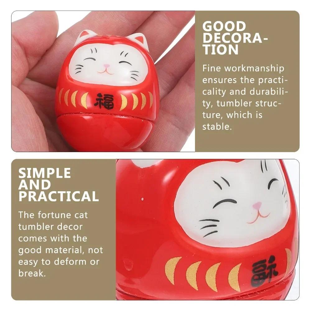 Japanese Ceramic Daruma Crafts Cartoon Lucky Cat Fortune Ornament Landscape Home Decor Accessories Gifts Living Room Decoration