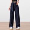 Autumn 2025 Women's High Waist Cuffed Wide-Leg Jeans with Belt - Casual Loose Fit