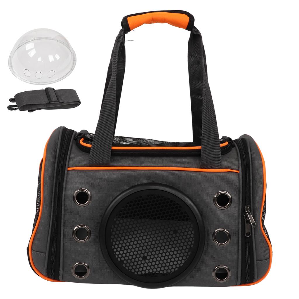 Pet Carrier Breathable Portable Cat Bag with One Transparent Window Pad Shoulder Strap50x27x29cm /