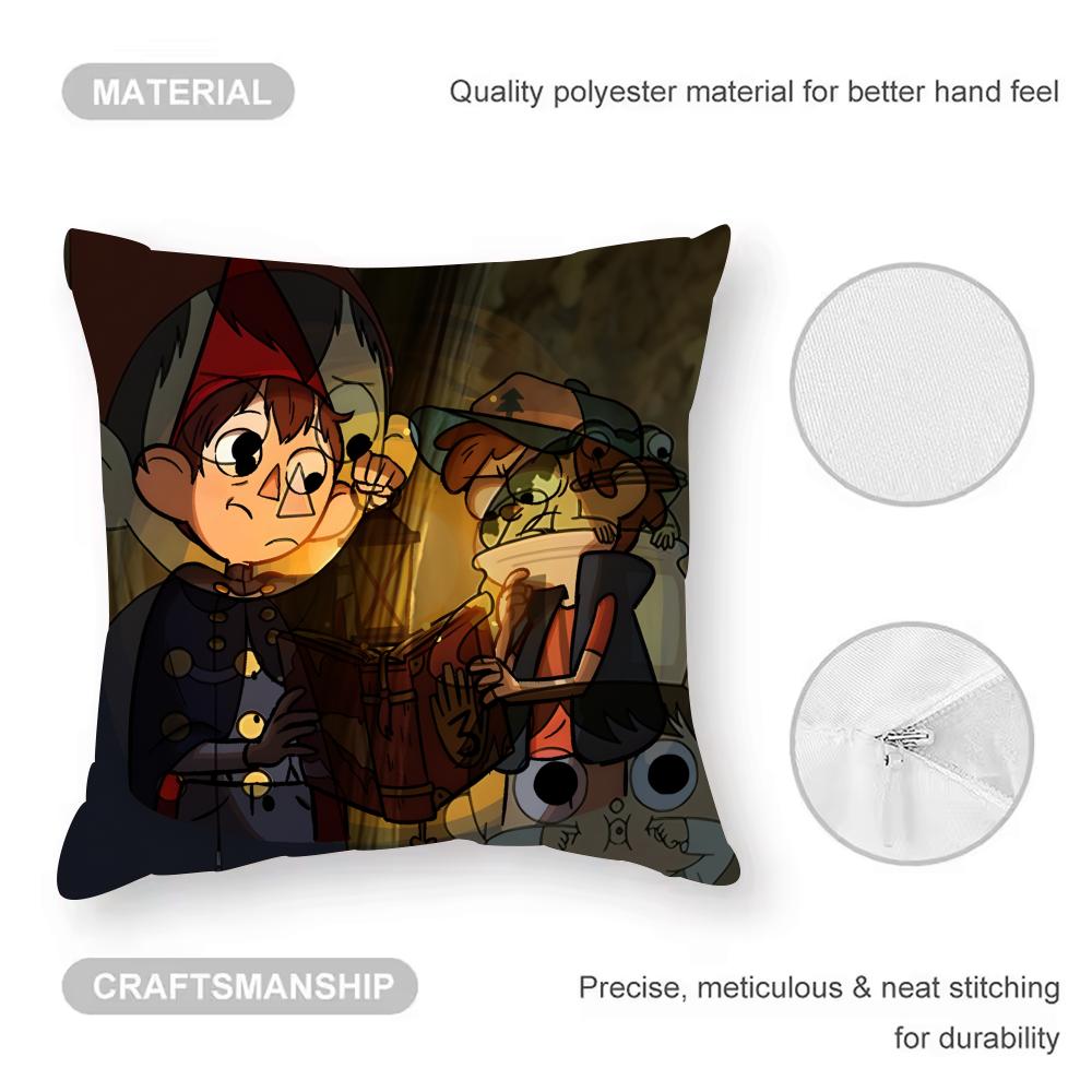Povlak na polštář Over The Garden Wall Povlak na polštář proti roztočům Neviditelný zip Hedvábný krátký plyš Povlak na polštář na pohovku