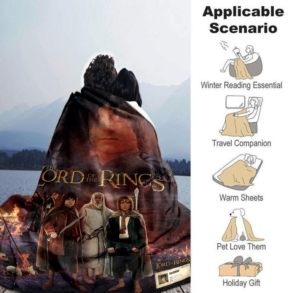 1pc Lord of the Rings Flannel Blanket Soft Warm Throw for Home, Office, Travel, All-Season Cozy Bedding GiftL1311