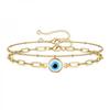 Bracelet Chaîne à Maillons en Acier Inoxydable Fait Main Bonne Chance Œil Turc Maléfique Couleur Dorée Pour Femmes Hommes Bijoux Cadeau de Fête