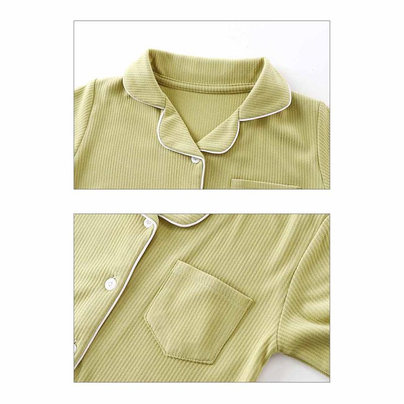 Kids Thermal 2-Piece Fleece Pajama Set Long Sleeve Sleepwear with Collar Boy& Girls Winter Loungewear Baby Home Clothes Gift for Toddlers