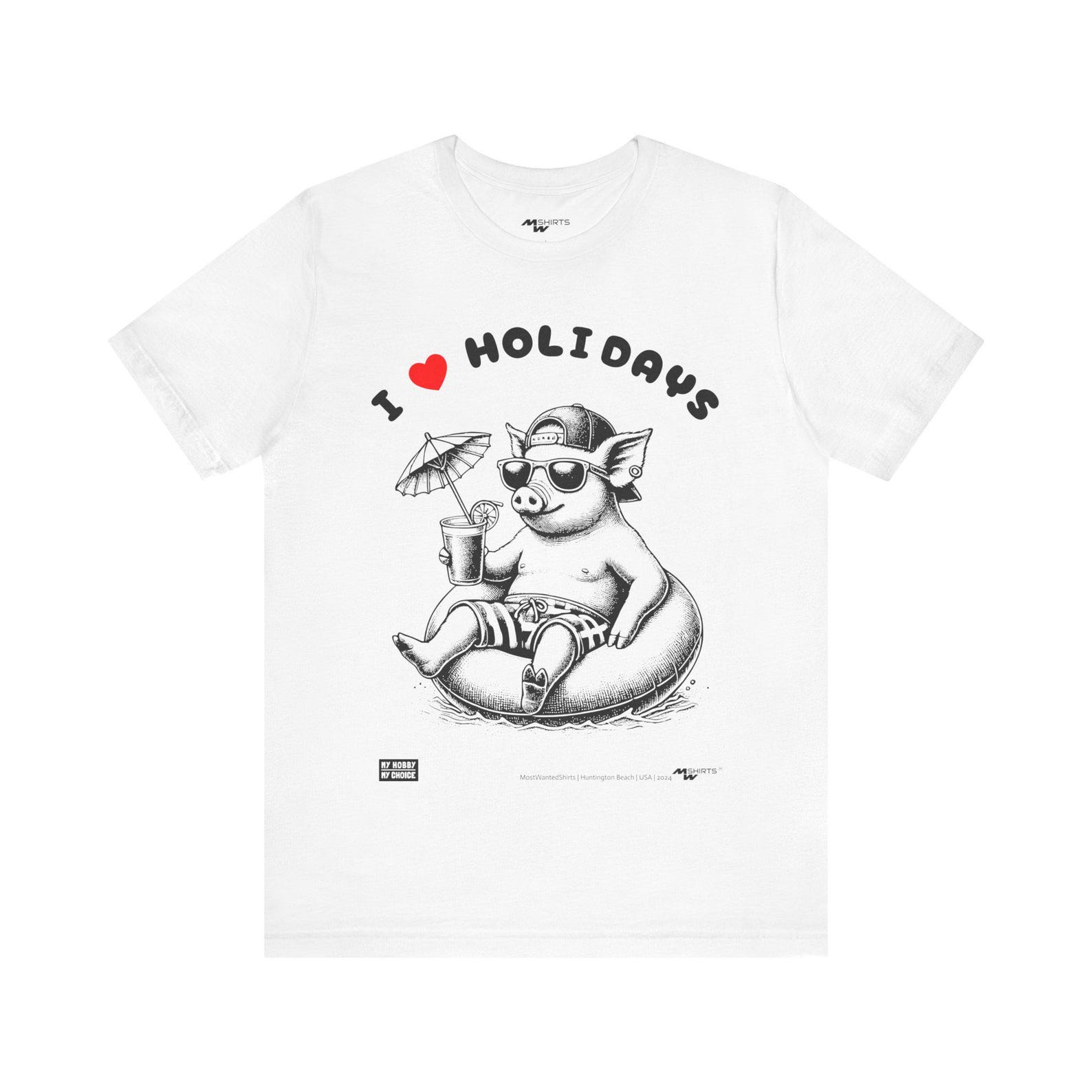 Holiday Mini Pig Tee: Engraving Style I Love Holidays Design 3XL