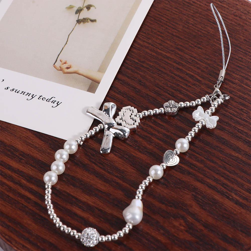 

Resin Heart Mobile Phone Chain Beaded Bag Charms Bow Phone Case Pendant Jewelry Anti-lost Y2K Mobile Phone Charms PU