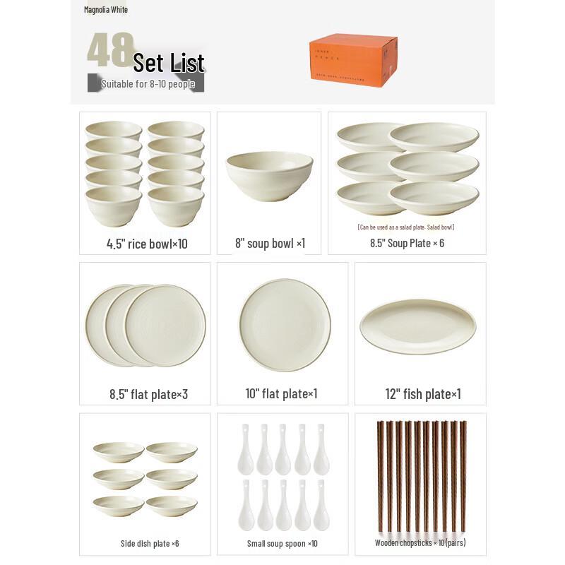ZISIZ New Chinese Style Ceramic Dinnerware Set