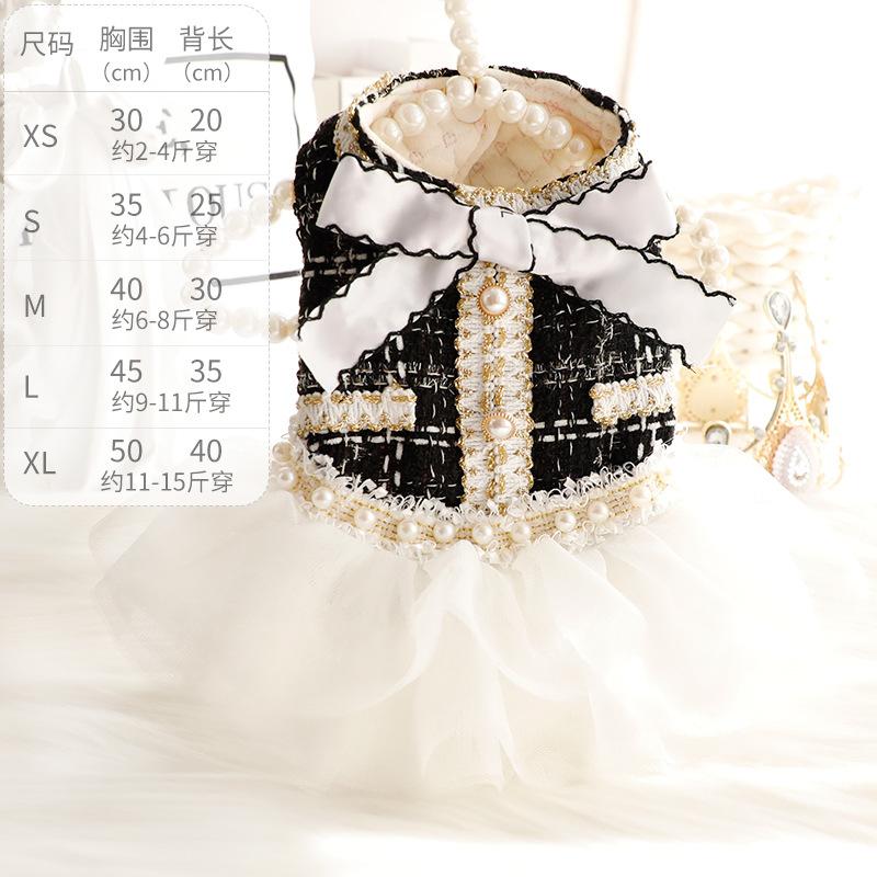 Pet Fur Patchwork Mesh Dress Autumn Winter Bow Sweater Coat Cat Princess Fluffy Winter Skirt Pearl Lace Small Dog Teddy Bear Pet