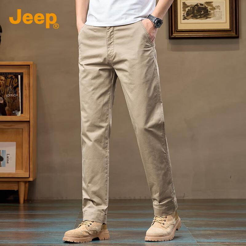 Jeep Men's Straight-Leg Casual Business Trousers