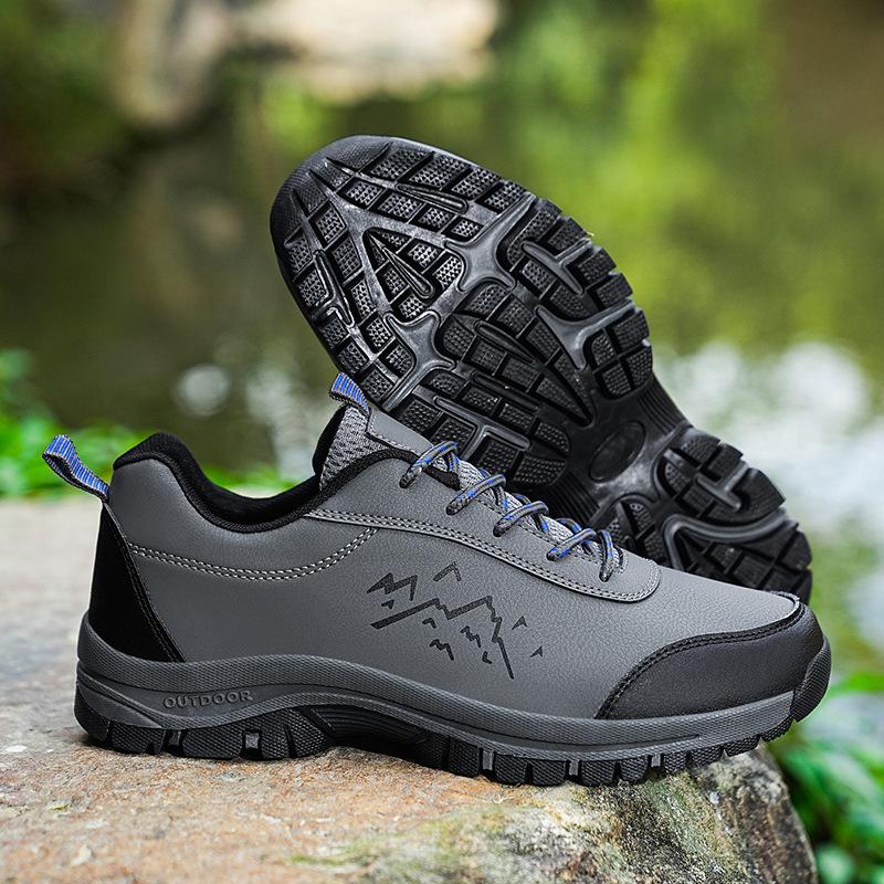 

New hiking shoes low-top leather waterproof and non-slip single shoes outdoor sports and leisure tourism camping hiking shoes 46