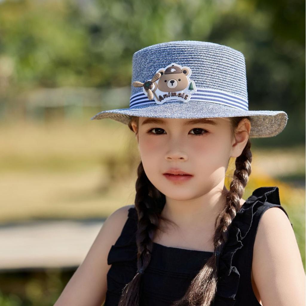 Cartoon Baby Sun Hat Cute Girl Sun Hat Travel Sun Hat Flat Edge Straw Hat Beach Hat
