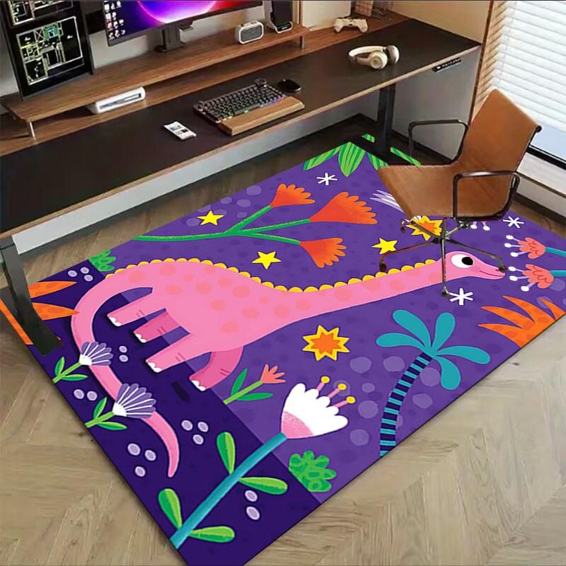 1pc Dinosaur Fantasy Area Rug Soft Flannel Floor Mat for Living Room, Bedroom and Carpet, Sofa Coffee Table Floor Mat, Decorative Rug Q12