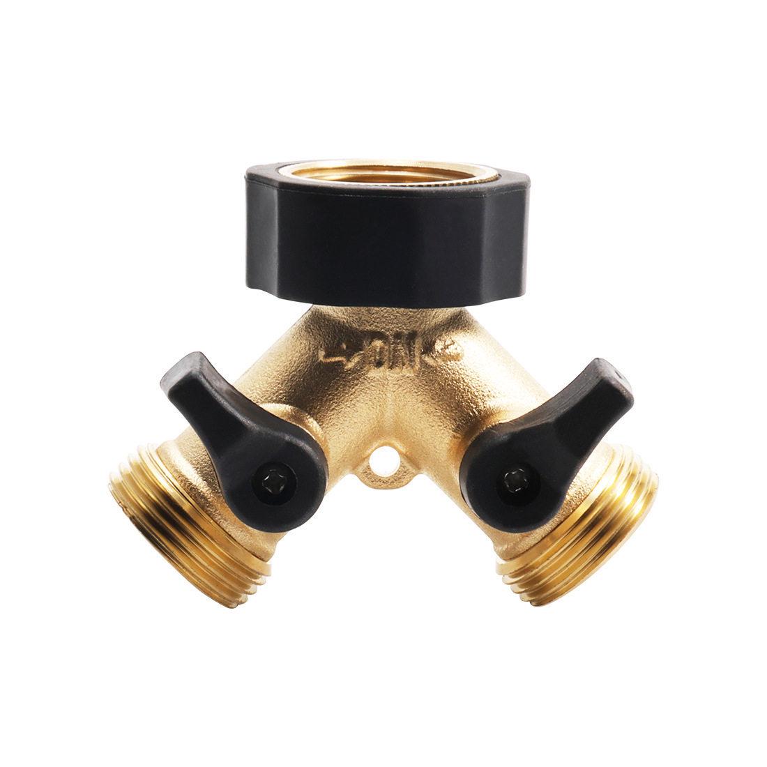 

6-Minute Brass Y-Shaped Dual-Valve Threaded Water Splitter for Garden Irrigation 1-way