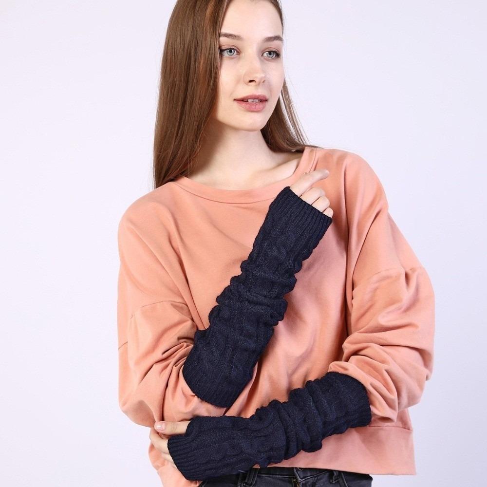 Long Arm Wrist Sleeve Solid Color Over Elbow Gloves Fashion Fingerless Gloves Girls
