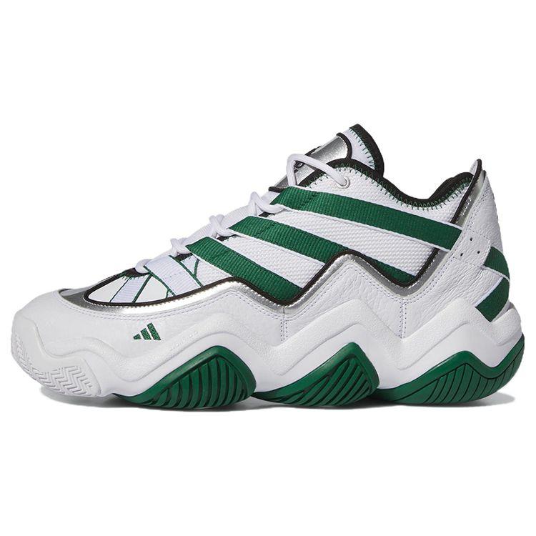 Adidas Originals Top Ten Leather Non-Slip Mid-Top Retro Basketball Shoes Unisex Sneakers White Green IF1066