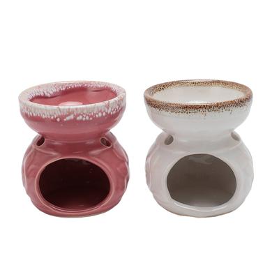 2 Pcs Ceramic Tealight Candle Holder Wax Warmer Long Lasting Essential Oil Burner Incense Diffuser