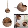 Handmade Hanging Bird Nest Craft Birdhouse Cage Habitats Coconut Shell Bird House  Bird Supplies