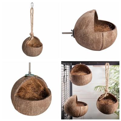 Craft Hanging Bird Nest Handmade Birdhouse Cage Habitats Coconut Shell Bird House  Parrot