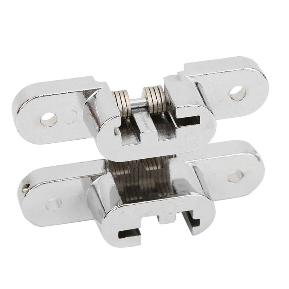 Hidden Door Zinc Alloy Invisible Hinge Silver 180 Degree Cross Door Hinge Concealed Cross Kitchen Cabinet Door