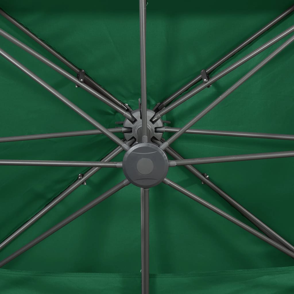 Cantilever Umbrella with Ventilation 400 x 300 cm Green