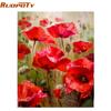 Red Flower Abstract DIY Painting By Numbers Kits Modern Wall Art Picture Handpainted Oil Painting For Room Artwork 40X50