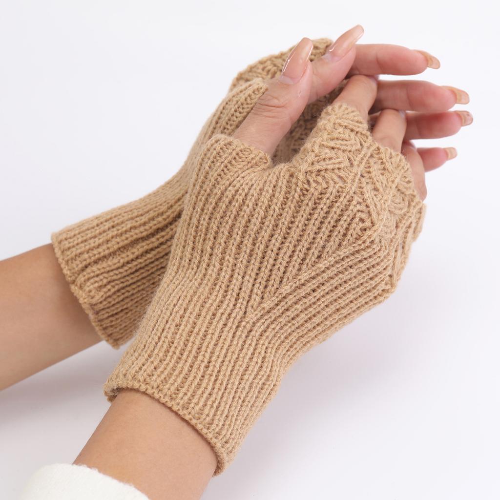 Gants chauds d'hiver, Manches sans doigts tricotées à la mode, Faux manches