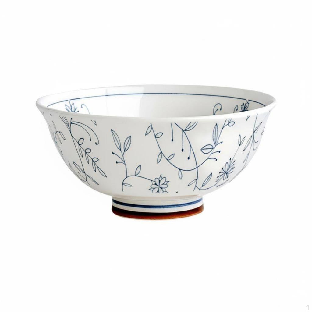 Underglaze Lotus Dinnerware Set, Ceramic Bowls & Plates, Elegant Tableware