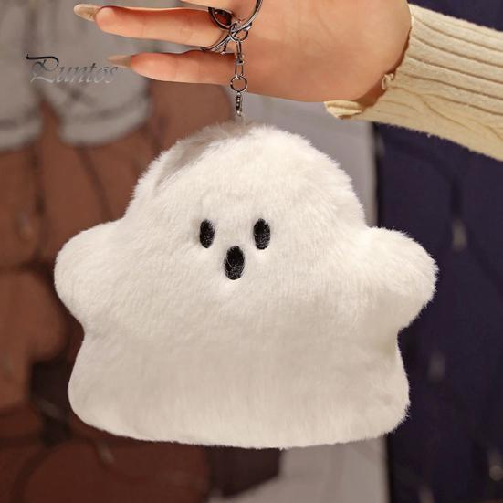Ghost Pute Plysj Hvit Ghost Doll Søt myk flanell PP bomullsfylling Ghost Pendant Halloween Theme Sofa Ryggstøtte