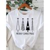 Printed Fashion New Year Women's T-shirt Top Merry Christmas Clothing Coffee Love Cute Holiday Pattern Round Neck Short Sleeve