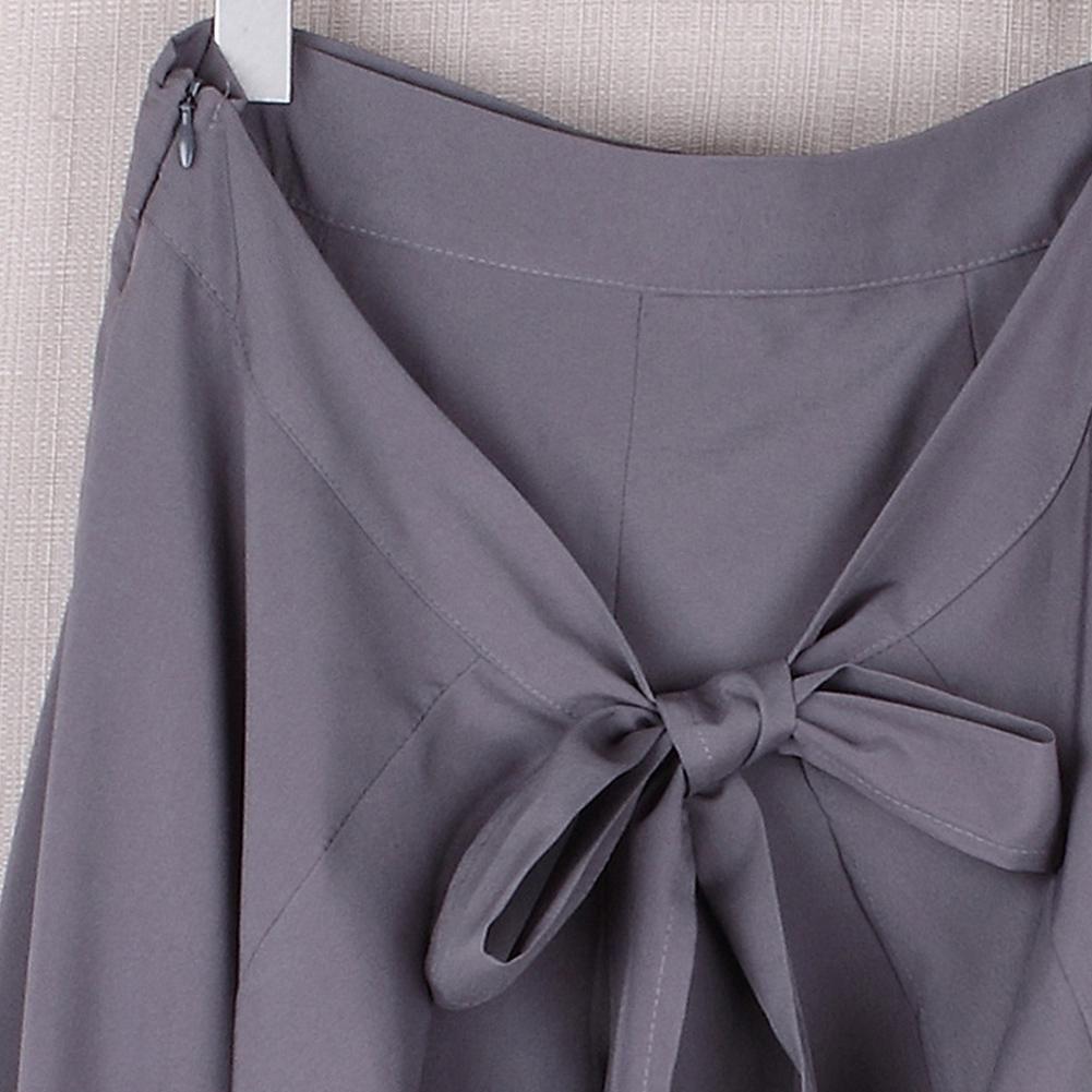 Ankle Women Length Chiffon Tiewaist Ruffle Color Long Palazzo Pure Pants