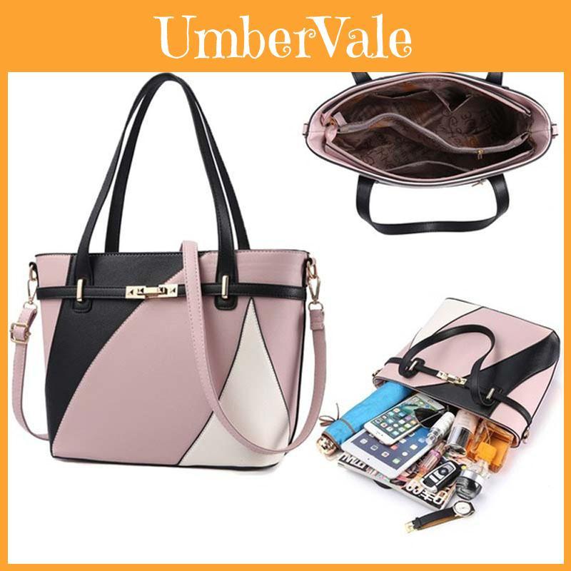 Elegant Pu Patchwork Leather Handbags For Women With Multifunctional Design