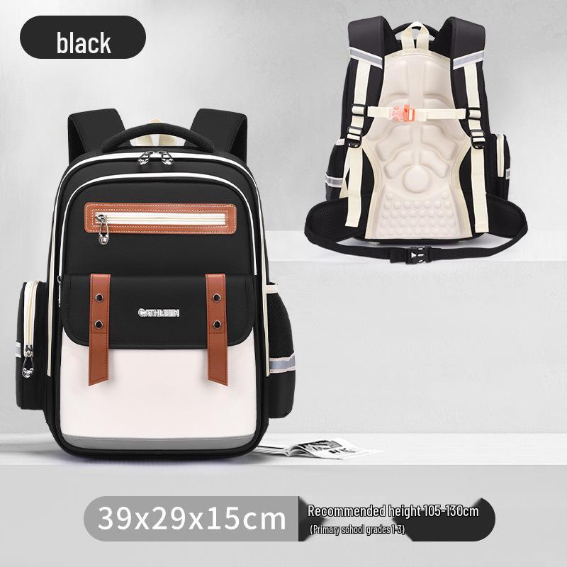 Capybara Oxford Spine-Support Backpack for Grades 1-6: Boys & Girls School Bag