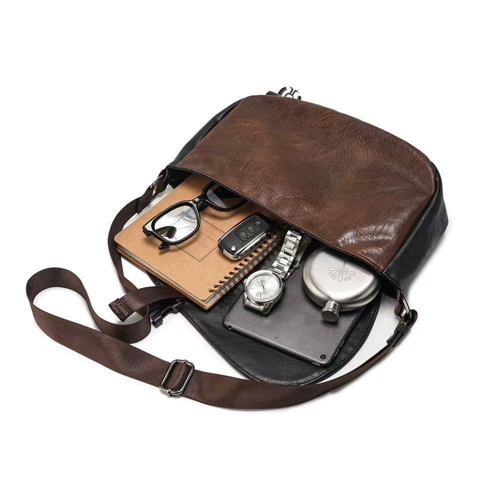 New Handheld Business Leather Shoulder Bag, Crossbody Bag, Sports and Leisure Bag
