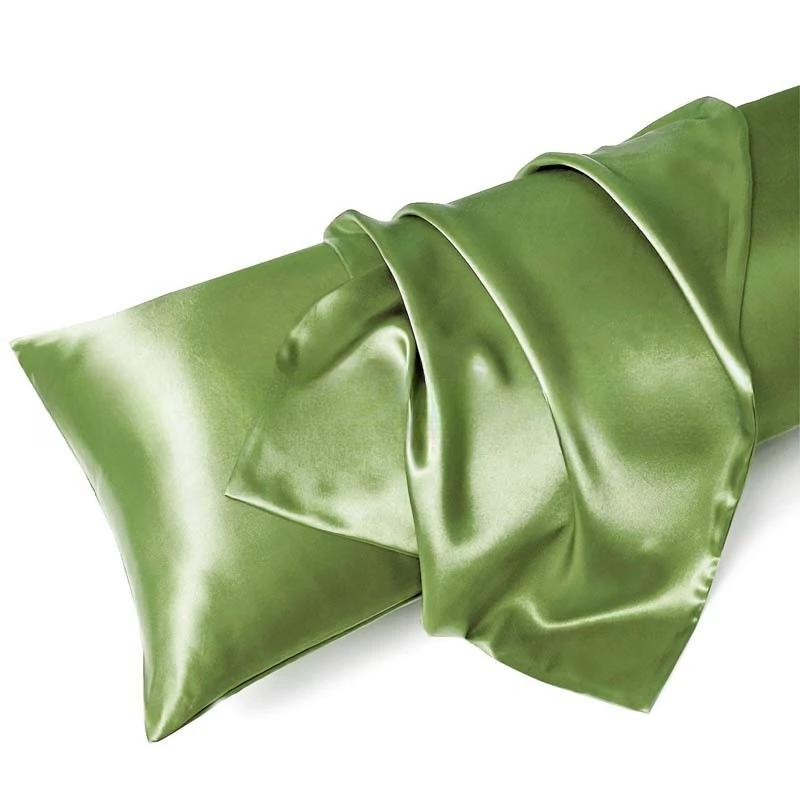 Solid Silk Pillowcases Decorative Luxury Cushion Cover Envelope Style Hair Skin Protect Standard Queen Size Pillow Case