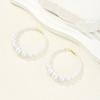 1 Pair Elegant Imitation Pearl Hoop Earrings For Women Simple White Color Circle Hoop Earrings Trendy Wedding Party Jewelry 2026