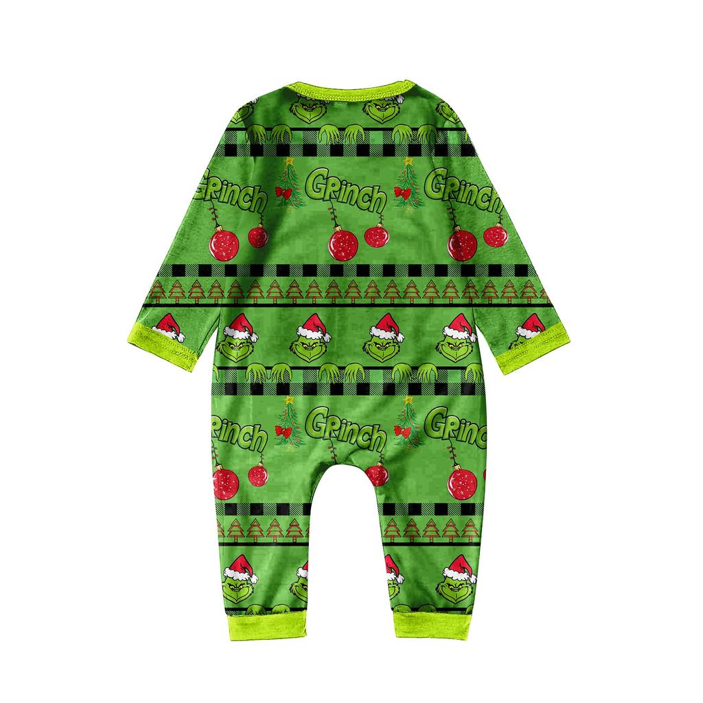 Print Cute Family Set Pajamas, Home Clothes, Family Set Long Sleeve Top Pants Set