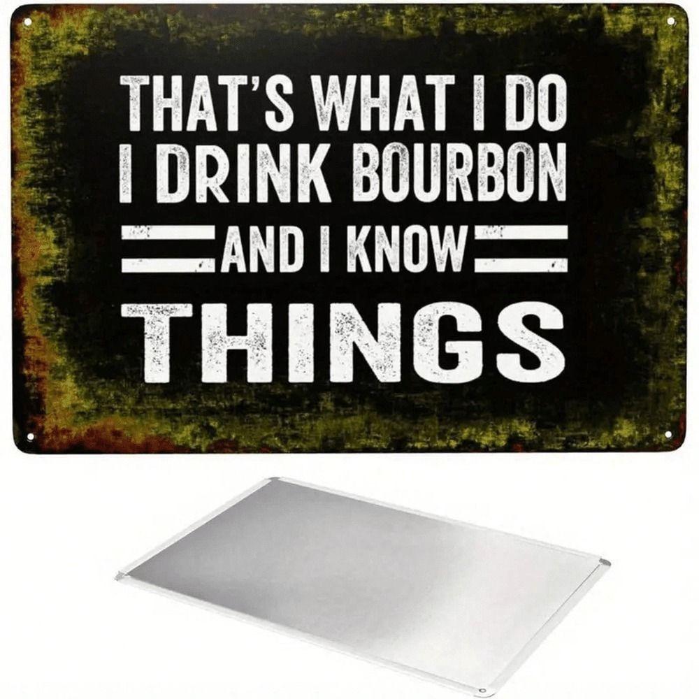 Bourbon Rules Metal Sign Vintage Style, Funny Gift for Men, Bar & Home Decor
