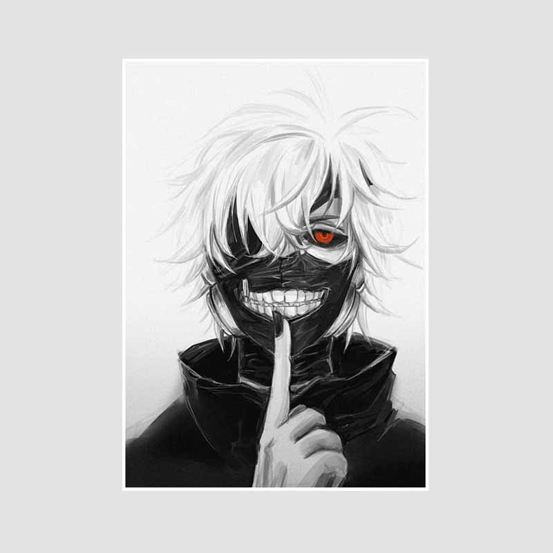 Bílý papír Plakáty a tisky Tokyo Ghoul Klasické japonské anime Nástěnné umění Malba Plakátová nástěnná malba Obrázek Manga Dárek pro fanoušky Pokojová dekorace Domácí dekorace