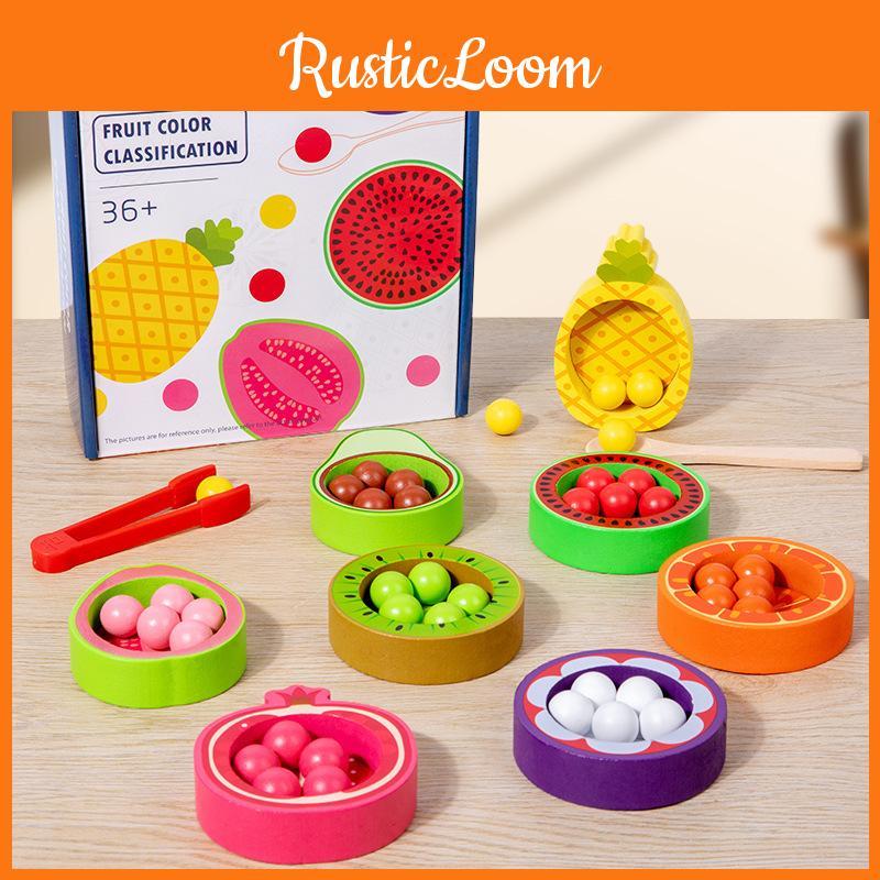 Wooden Matching Cognitive Toys With Fruit Classification Kids Education Early