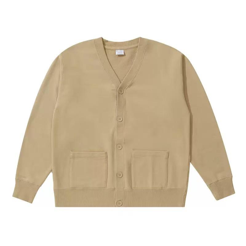V-neck Loose Knit Cardigan for Couples - Unisex Outerwear for Spring & Autumn