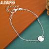 925 Sterling Silver 26-Letter Romantic Round Bracelet - Exquisite Gift Jewelry