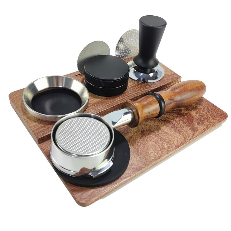 Wood Coffee Tamper Holder Wood Tamping Stand Espresso Tamping Station Coffee Tool Rack Wood Material for Coffee Lovers