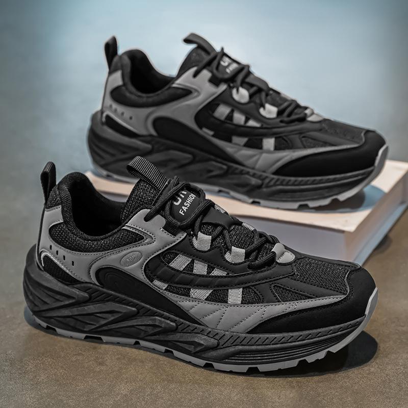 

Весна 2025 года, новые дышащие низкие однотонные дышащие нишевые модные брендовые нескользящие износостойкие универсальные мягкие туфли на подошве 45 черный серый