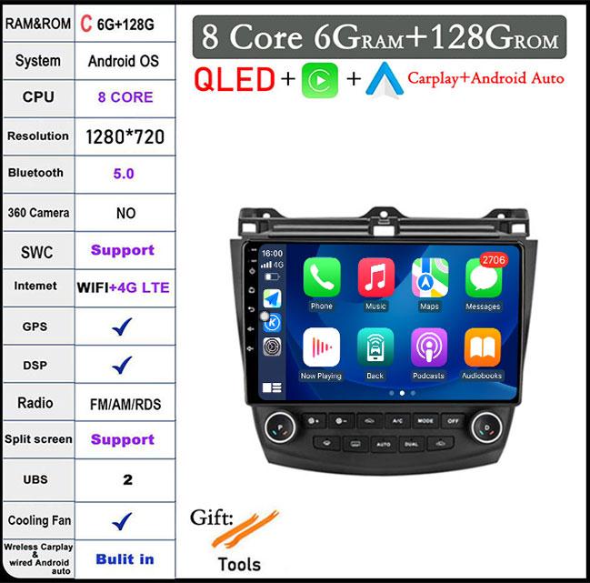 9 lnch For Honda Accord 7 2003-2007 DSP/Screen Car Radio Multimedia Video Player Navigation GPS Stereo Auto Head Unit BT