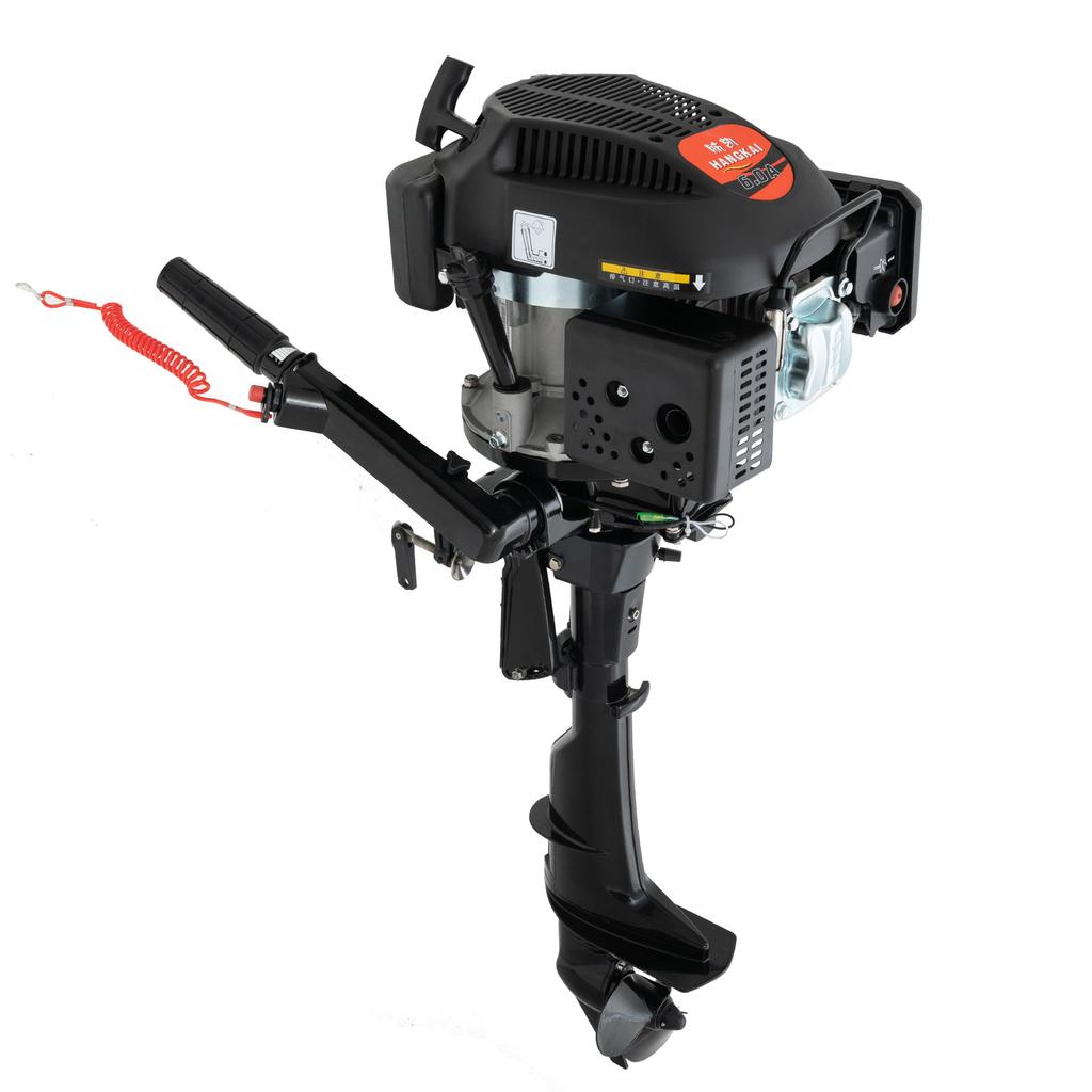 4-Stroke 6 HP Outboard Motor Fishing BoatEngine Boat Engine w/Air Cooling System Low Fuel Consumption for Inflatable Boats
