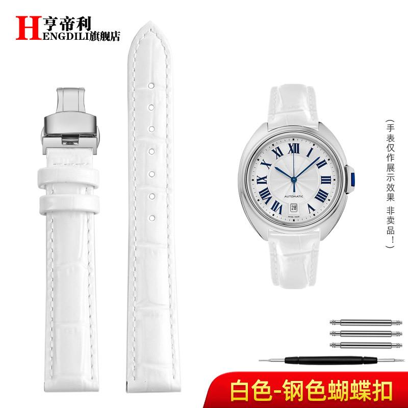 women's Bright smooth cowhide watch strap 14mm 15mm 16mm 17mm 18mm For Cartier Solo Key TANK London crocodile leather watchband