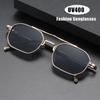 New Trendy Fashion Metal Double-Bridge Sunglasses Premium Business Square-Frame UV-Protective Eyewear Classic Driving Shades