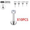 10/50 Stück G23 Titan Piercing Labret Lippe ASTM F136 Körperschmuck Nasenstecker Ohrringe Für Frauen 20/18/16G