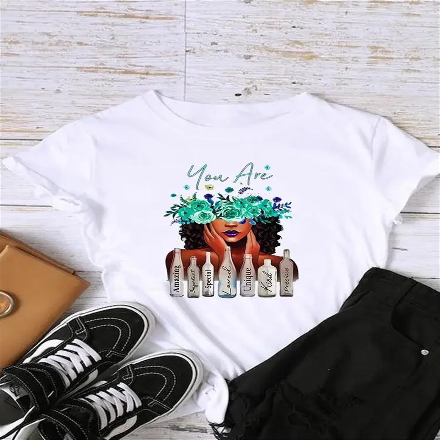 Cute Sweet Clothes Print Female Shirt Short Sleeve Lady Casual Graphic T-shirts Tee Women Fashion Clothing S