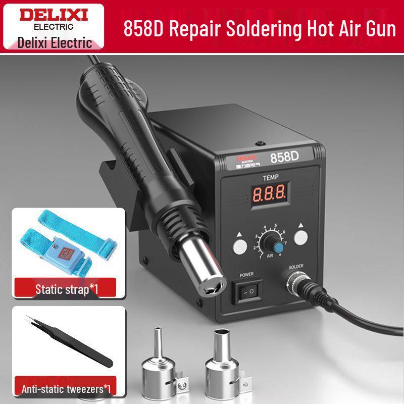 

Electric Hot Air Desoldering and Soldering Station 858 for Mobile Phone and Computer Repairs