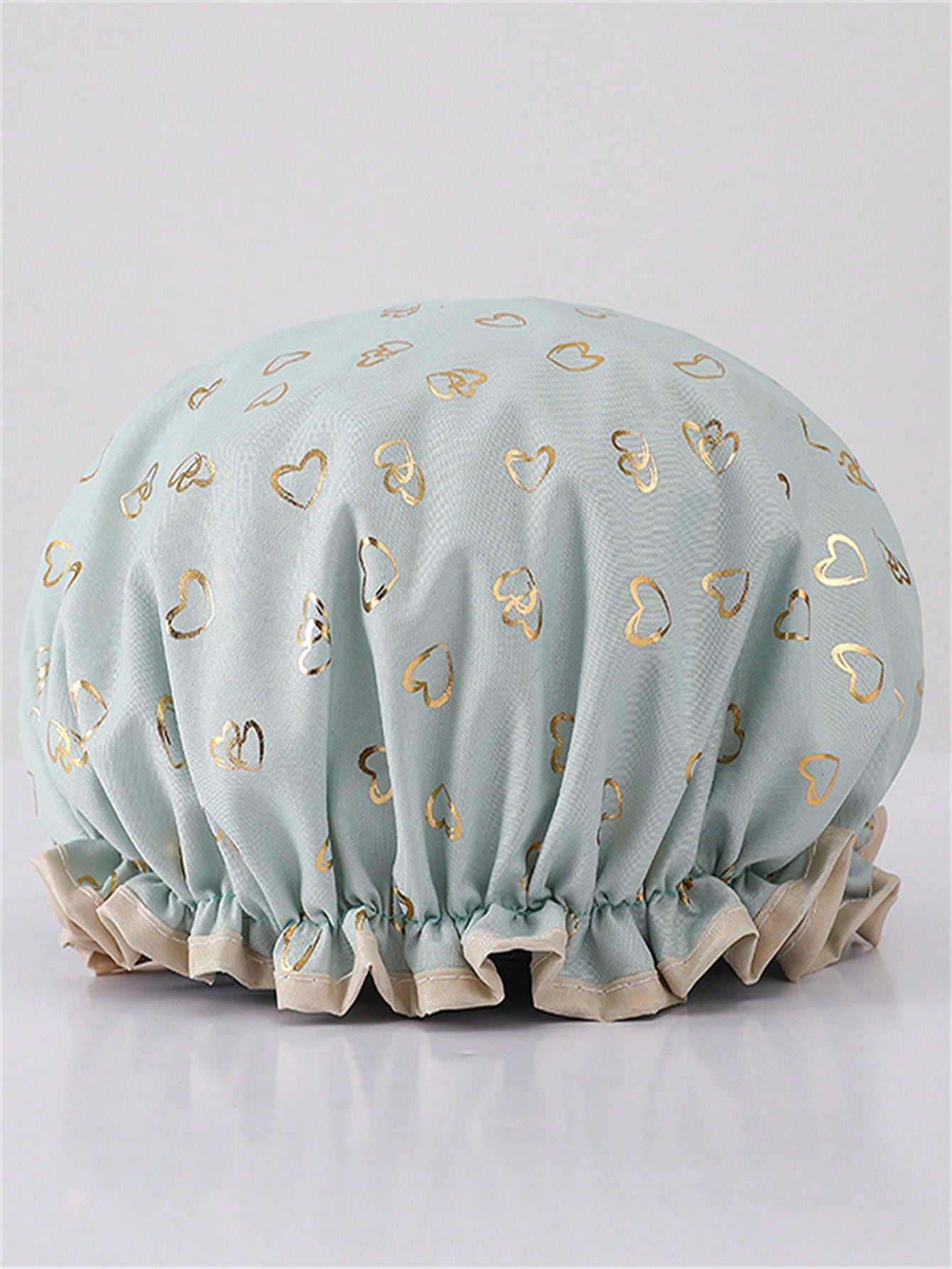 

Double Layer Shower Cap, Waterproof Hair Cap, Hot Stamping Printed Polyester Cotton PEVA Shower Cap, Women s Shower Cap 1PCS зелёный